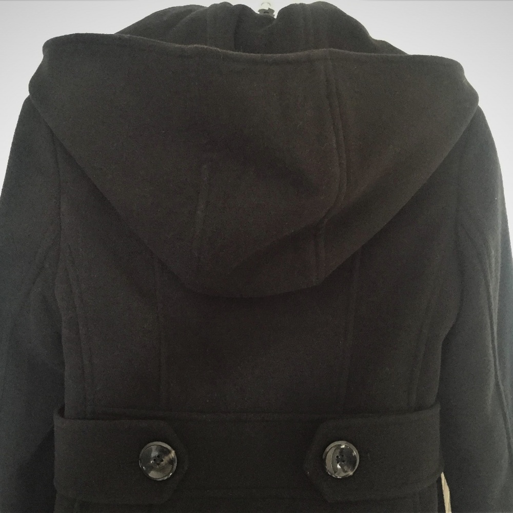 Style & Co Women's Duffy Wool Coat Trim Hooded - Picture 5 of 6